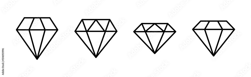 Diamond icon set. diamond gems vector icon. Diamond icon set. diamond gems vector icon.