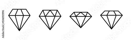 Diamond icon set. diamond gems vector icon.