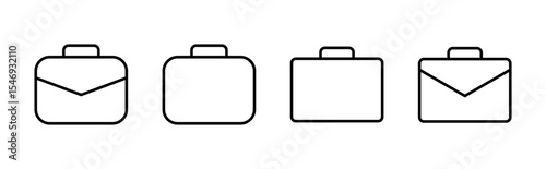 Briefcase icon set. suitcase icon. luggage symbol.
