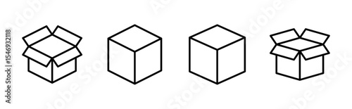 Box icon set. box vector icon, package, parcel