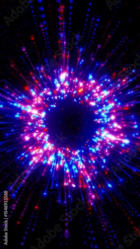 Radiating Red and Blue Light Space Burst Animation

