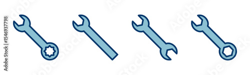 wrench icon vector isolated on white background. Wrench vector icon. Spanner symbol