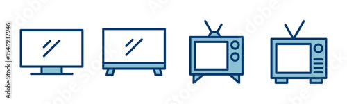 TV icon vector isolated on white background. Television icon