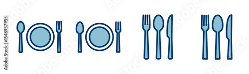 Fork, Spoon, and Knife isolated on white background. Restaurant icon. food icon. Eat. Cutlery icon.