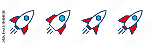 Rocket icon vector isolated on white background. Start Up Concept Symbol. Startup icon