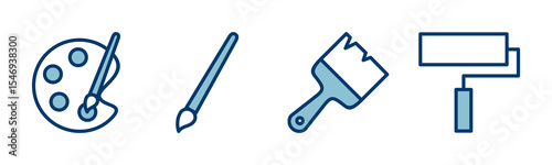 Paint icon vector isolated on white background. Paint brush vector icon. Paint roller icon