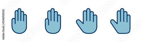 Hand icon vector isolated on white background. Hand gesture. hand stop