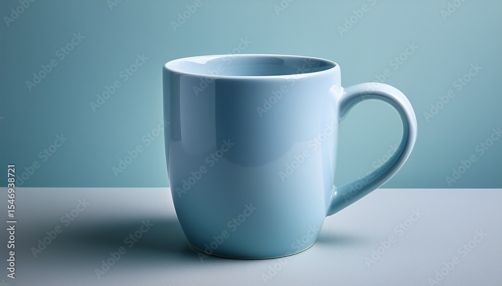 Obraz premium a pale blue mug sits on a plain background