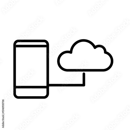 Cloud computing icon connecting smartphone to cloud