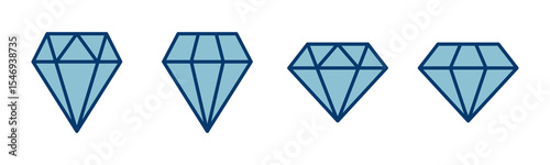 Diamond icon vector isolated on white background. Diamond vector icon. Gemstone symbol