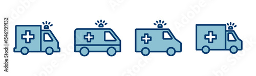 Ambulance Icon vector isolated on white background. Ambulance Icon Design. ambulance truck icon vector