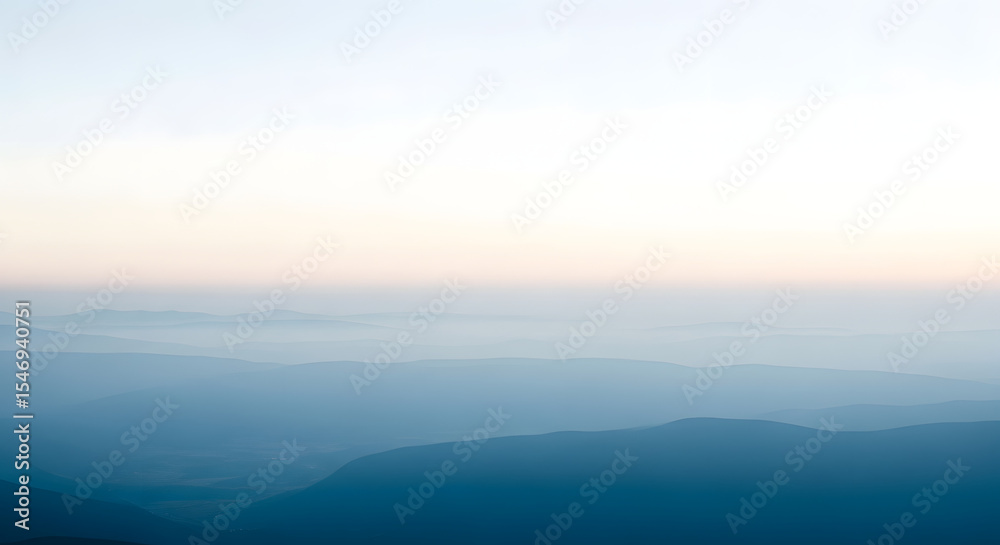 custom made wallpaper toronto digitalSerene Mountain Landscape with Soft Fog and Pastel Sky in Tranquil Nature Scene