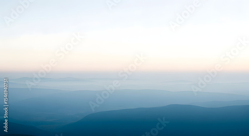 Wallpaper Mural Serene Mountain Landscape with Soft Fog and Pastel Sky in Tranquil Nature Scene Torontodigital.ca