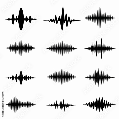 Sound wave frequency audio signal equalizer set