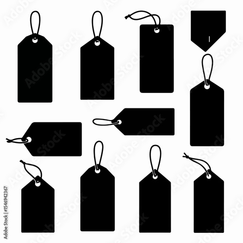 Price tags label sale shopping black