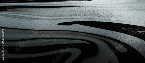 A modern abstract illustration with black and gray flowing shapes and smooth halftone texture. Great for stylish design and digital artwork.