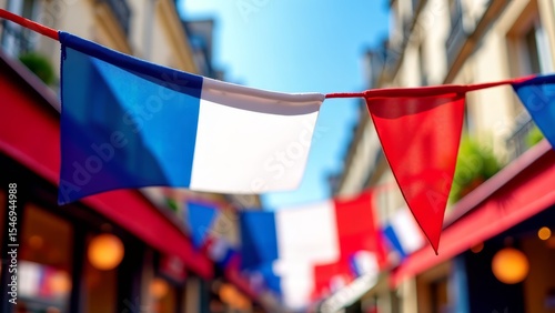 Bastille day french flags celebrate in paris