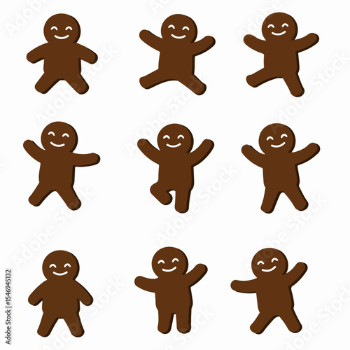 Gingerbread man cookie characters for holiday season
