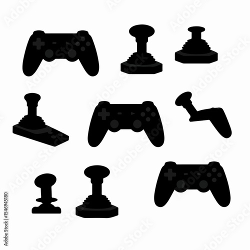 Gamepad and joystick collection game controller silhouettes