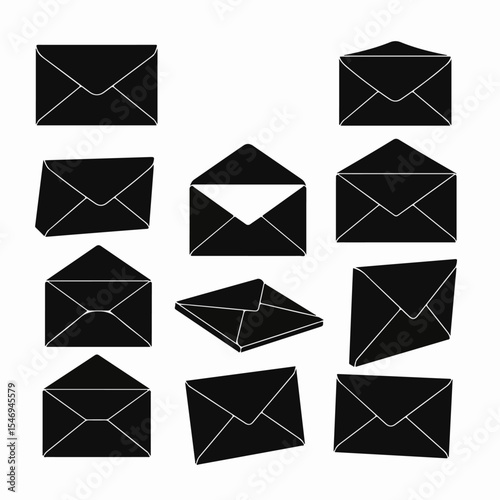 Envelopes silhouette mail communication message contact element