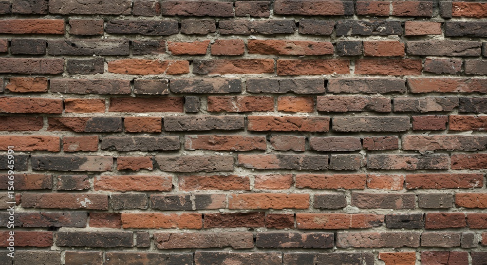 Fototapeta premium Weathered Red and Dark Brown Brick Wall Texture