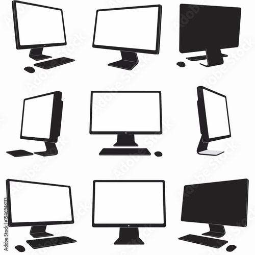 Computer monitor set desktop device screen display