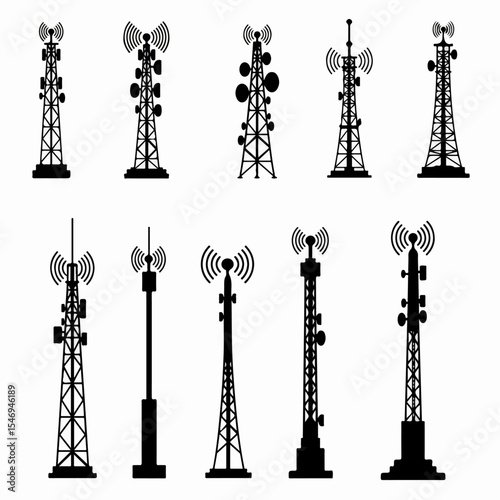 Communication towers antennas signal broadcast technology telecommunication
