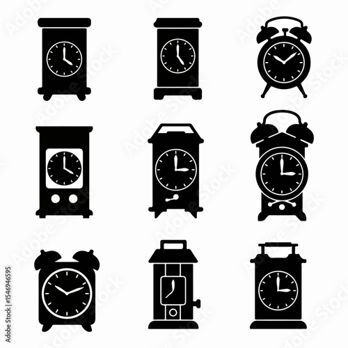 Clock collection antique timepieces retro vintage design