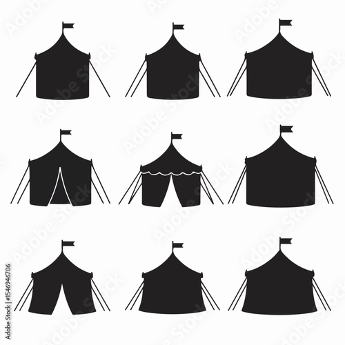 Circus tent silhouettes festival fairground theme
