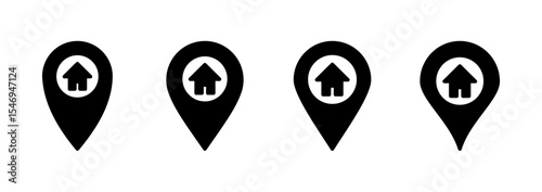 Address icon logo design. home location sign and symbol. pinpoint