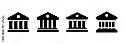 Bank icon logo design. Bank sign and symbol, museum, university