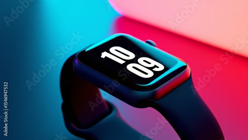 Futuristic smartwatch displaying holiday deals