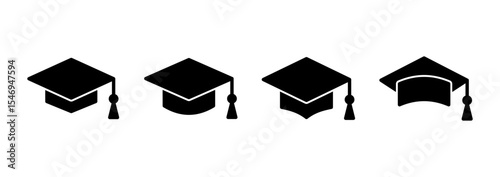 Education icon logo design. Graduation cap sign and symbol. Graduate. Students cap