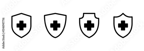 Health insurance icon logo design. Insurance health document sign and symbol
