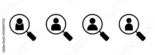 Hiring icon logo design. Search job vacancy sign and symbol. Human resources concept. Recruitment