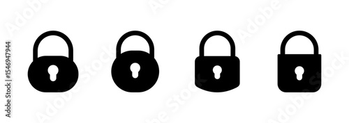 Lock icon logo design. Padlock sign and symbol. Encryption icon. Security symbol