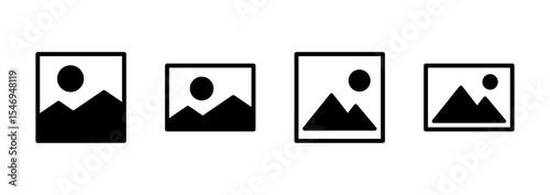 Picture icon logo design. photo gallery sign and symbol. image icon