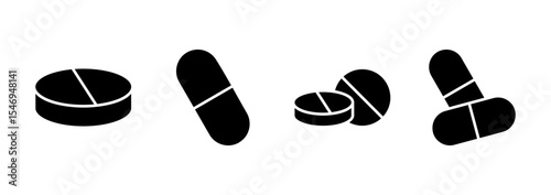 Pills icon logo design. capsule icon. Drug sign and symbol
