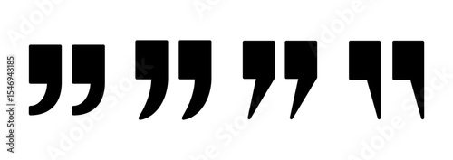 Quote icon logo design. Quotation mark sign and symbol
