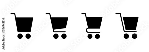 Shopping icon logo design. Shopping cart sign and symbol. Trolley icon