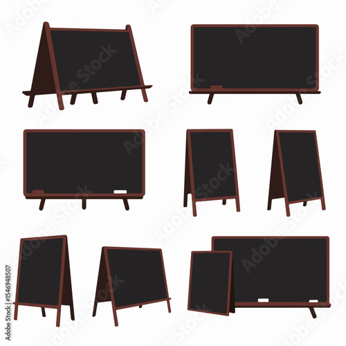 Assorted blackboards and sandwich board signs set