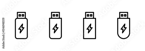 Usb icon logo design. Flash disk sign and symbol. flash drive sign. usb charging