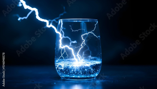 Lightning bolt captured inside a glass container.