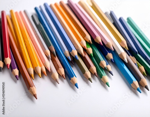 colored pencils isolated on white background