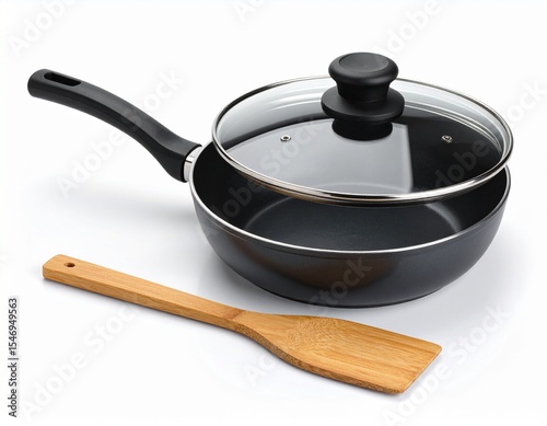 cast iron pan mockup on white background