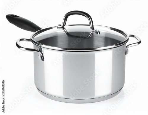 stainless steel pan mockup on white background