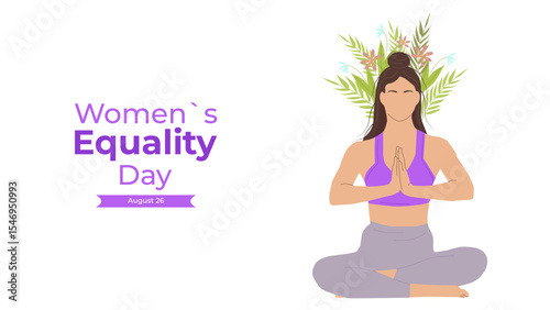 Womens Equality Day USA on August 26. Banner Design Poster Web Page Postcard. Vector Illustration.