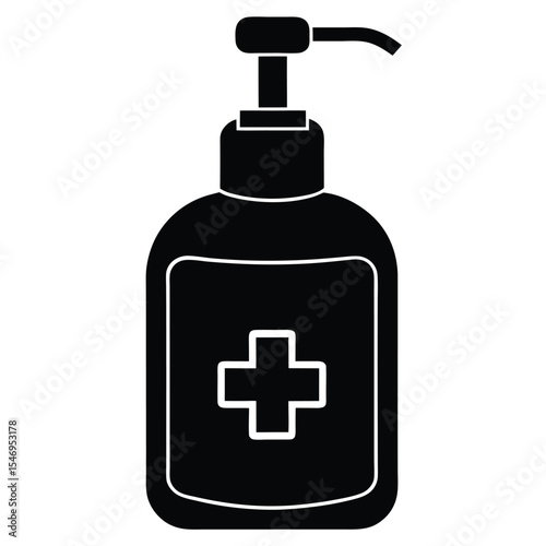 dental hygienist element isolated hand sanitizer bottle on white background