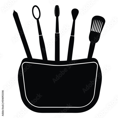dental hygienist element isolated hygiene tools on white background