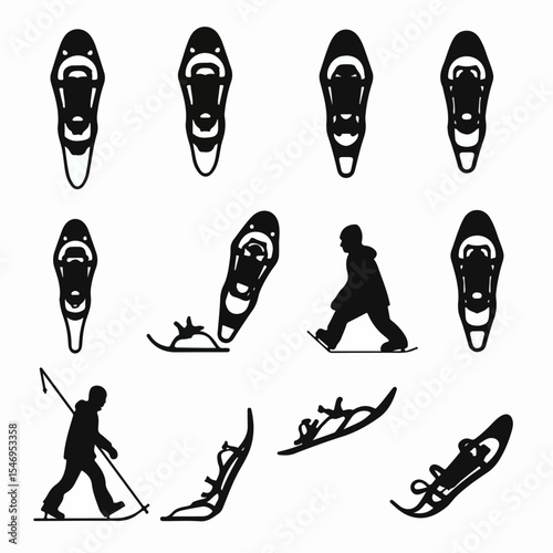 Snowshoe silhouette activity winter sport